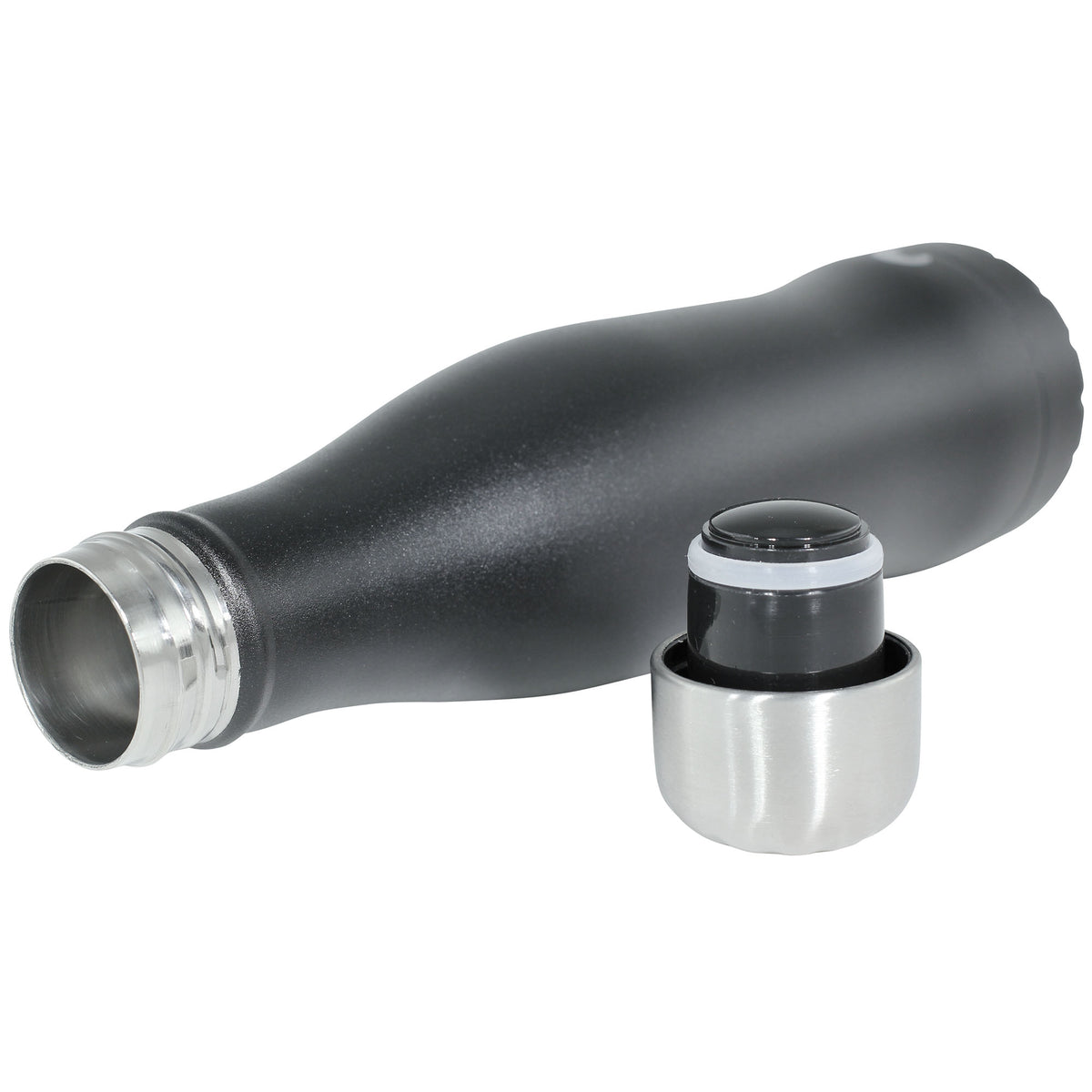 Termoflaske "Curve" Stål - solid black