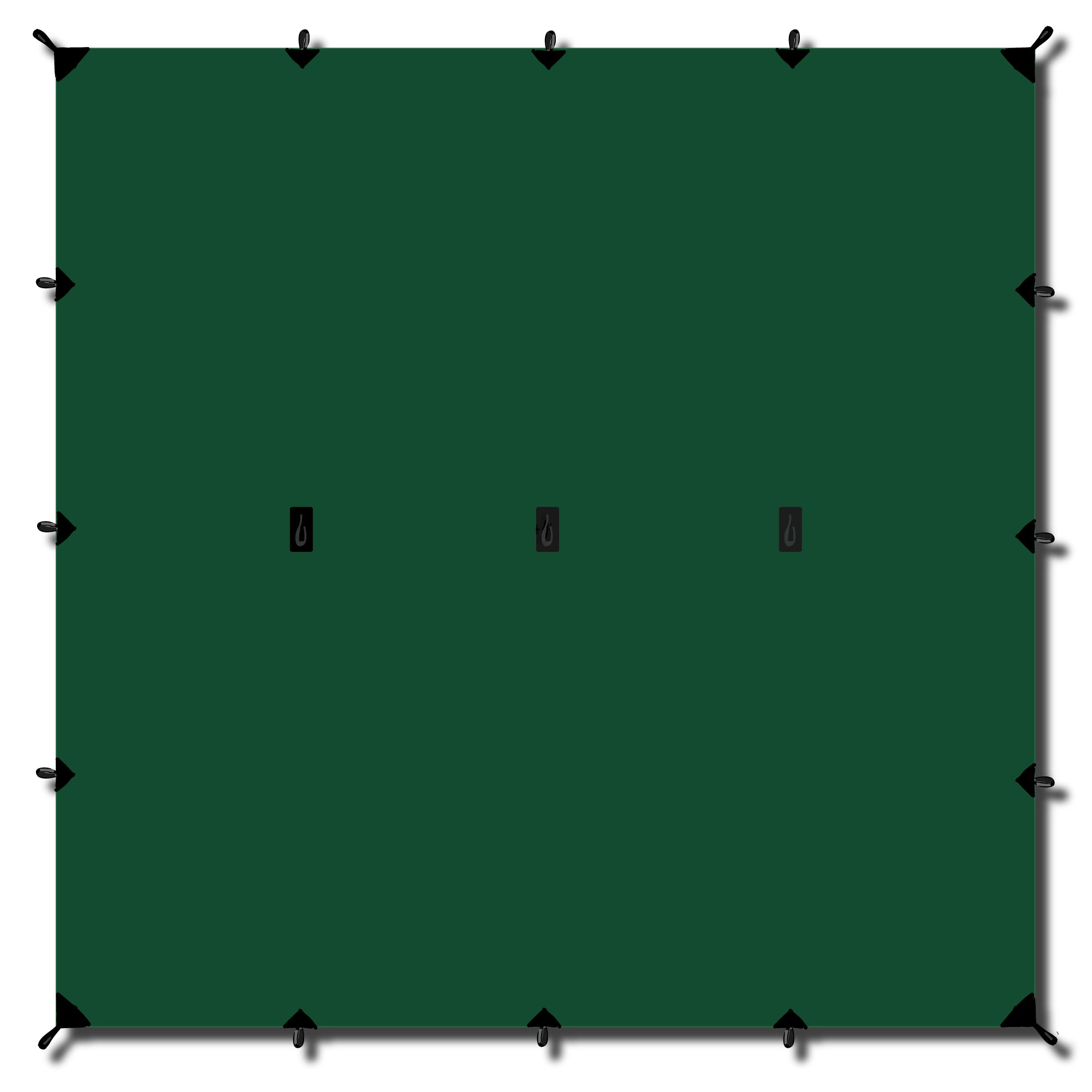 Tarp / Gapahuk med 4 stk barduner og 4 stk plugger